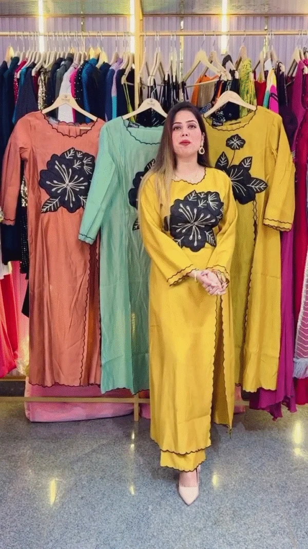 Designer Suit With Beautiful Work