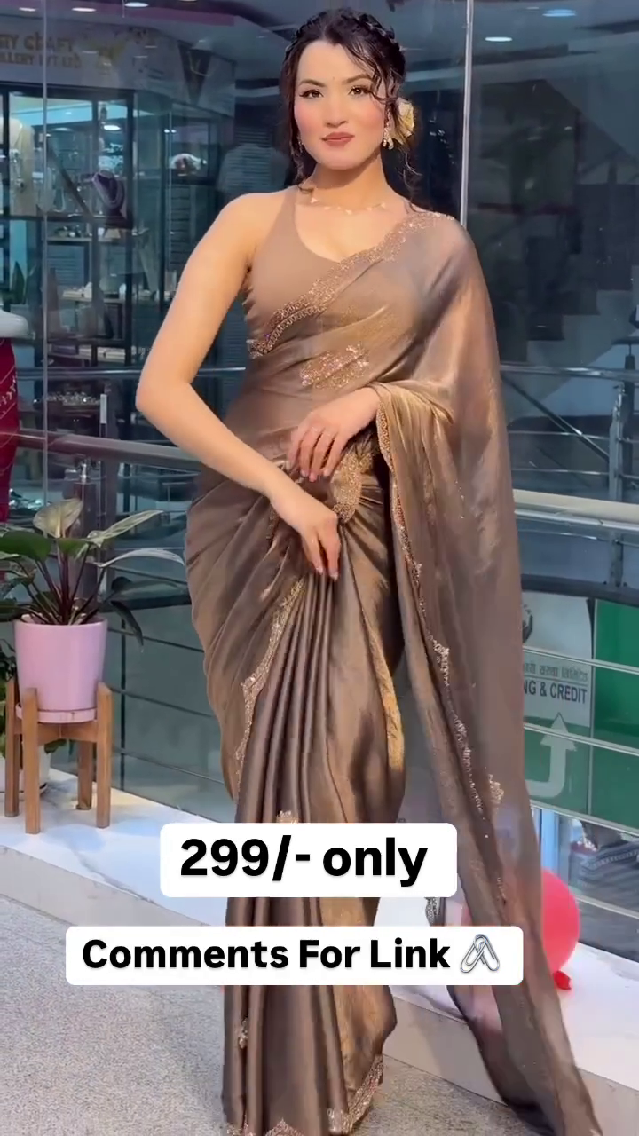 Two-tone Grey Golden Diamond Suneri Saree