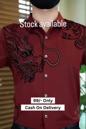 Black Serpentine Dragon Handwork Designer Shirt
