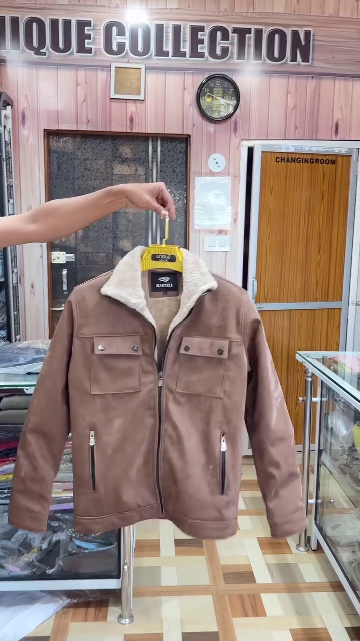 Winter Warm Fleece Collar Biker Jacket for Men - Image 3