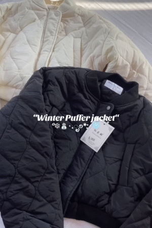 Classic White Quilted Winter Puffer Jacket
