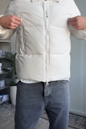 Premium White Winter Puffer Jacket with Hood