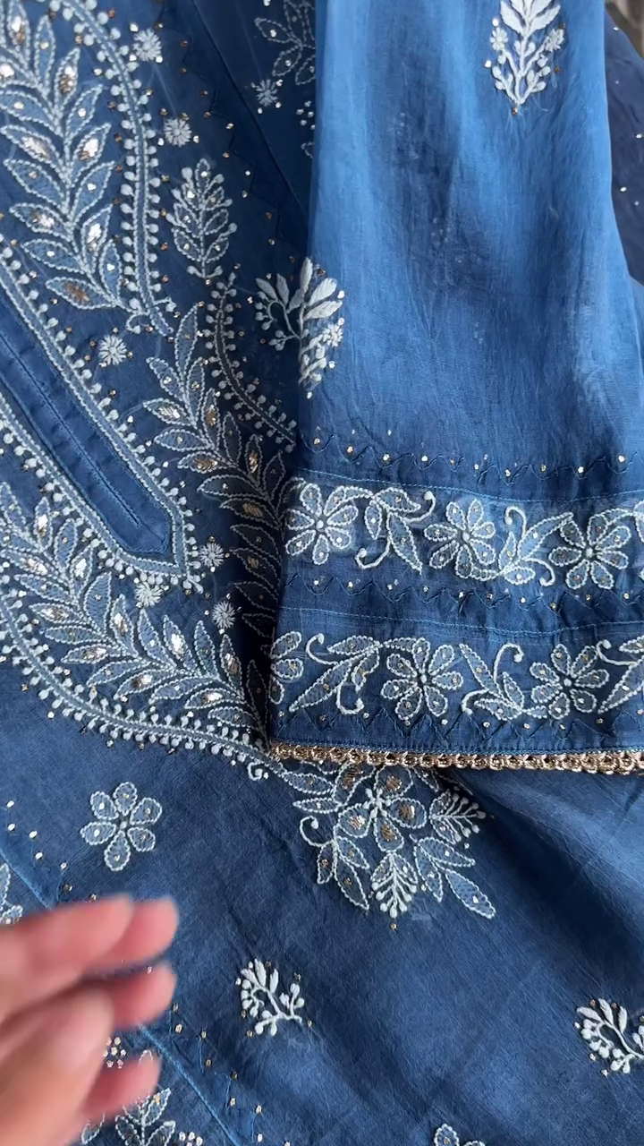 Women's Long Kurti with Pant & Dupatta