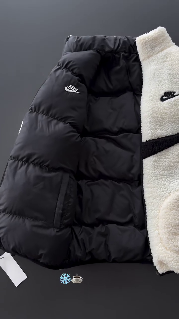 Swoosh Faux Shearling Fleece Reversible Jacket - Image 2